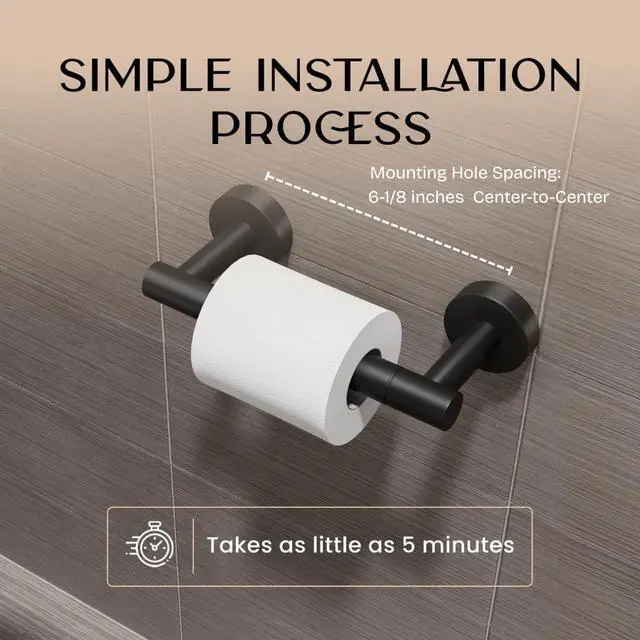 Alt view image 6 of 7 - Matte Black Toilet Paper Holder Wall Mount - Pivoting Modern Roll Holder for Bathroom