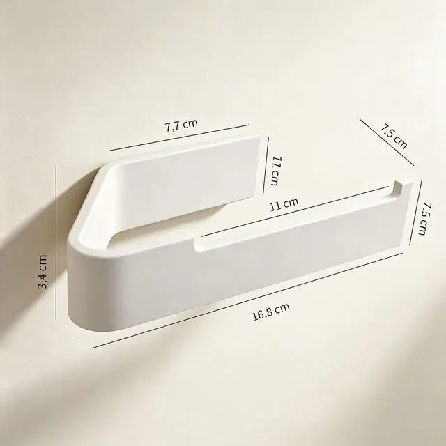 Alt view image 2 of 6 - Toilet Paper Holder (White) | Freestanding Design, Bathroom Storage,SUS 304 stainless steel, Matte paint finish, No-drill installation