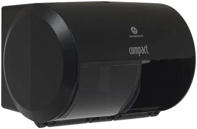 Main image of Compact 2-Roll Side-by-Side Coreless High-Capacity Toilet Paper Dispenser by GP PRO (Georgia-Pacific); Black; 56784A; 1 Dispenser
