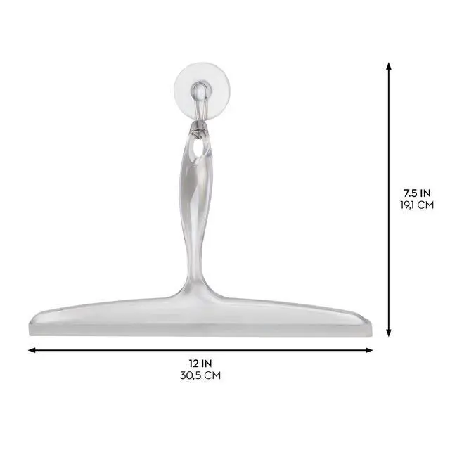 Alt view image 4 of 7 - Bathroom Plastic Shower Squeegee, Clear, Set of 2 | Wall Hook Included