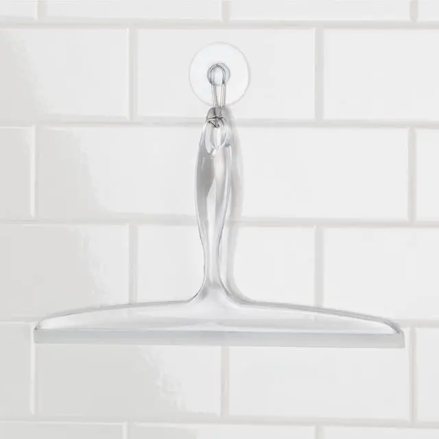 Alt view image 5 of 7 - Bathroom Plastic Shower Squeegee, Clear, Set of 2 | Wall Hook Included