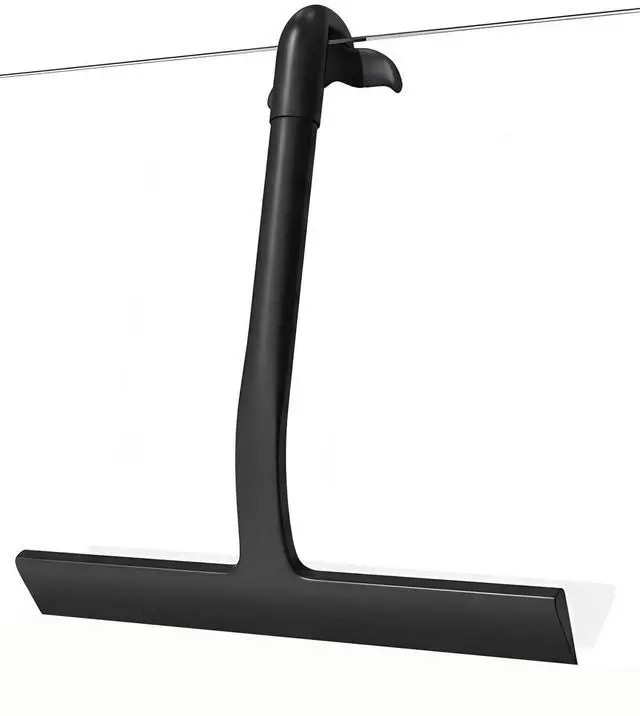 Main image of Shower Squeegee for Glass Doors, Hang Anywhere Silicone Shower Squeegee with Hook Design for Easy Hanging and Cleaning (Black)
