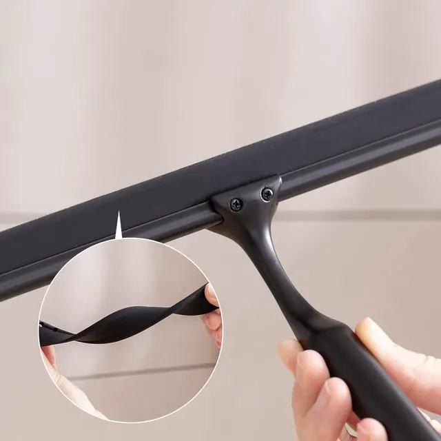 Alt view image 5 of 7 - Shower Squeegee for Glass Doors, Squeegee for Shower Glass Door, Window and Car Glass, Mirrors - All-Purpose Stainless Steel Squeegee, 10 Inches and Black
