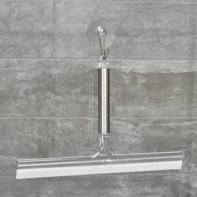 Alt view image 2 of 3 - Forma Brushed Stainless Steel Squeegee, 12" x 8" | Suction Storage Hook