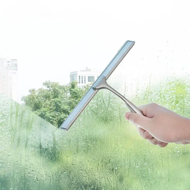 Alt view image 2 of 7 - Shower Squeegee for Shower Doors 10 Inch Bathroom Squeegee for Windows,Kitchen,Mirror and Car Glass, Stainless Steel with Adhesive Hook