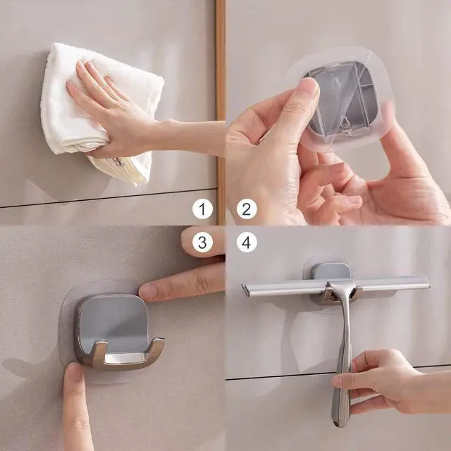 Alt view image 6 of 7 - Shower Squeegee for Shower Doors 10 Inch Bathroom Squeegee for Windows,Kitchen,Mirror and Car Glass, Stainless Steel with Adhesive Hook