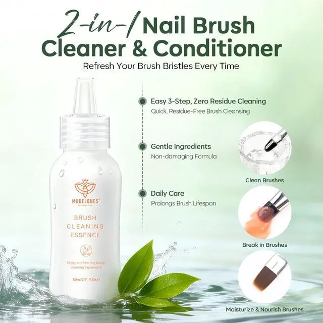 Alt view image 2 of 7 - Nail Art Brush Cleaner & Restorer 2.71 Fl.Oz for Manicure Brush | Cleaner for Polish/Nail Extension Gel/Nail Art Liner/Dip Powder/Acrylic Builder Manicure Brush DIY Salon at Home