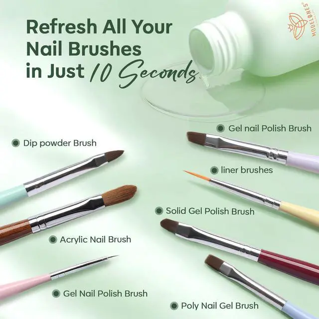 Alt view image 4 of 7 - Nail Art Brush Cleaner & Restorer 2.71 Fl.Oz for Manicure Brush | Cleaner for Polish/Nail Extension Gel/Nail Art Liner/Dip Powder/Acrylic Builder Manicure Brush DIY Salon at Home