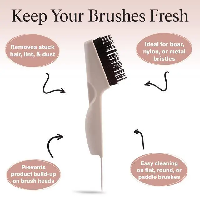 Alt view image 6 of 7 - Hair Brush Cleaner Tool - Hair Stylist Essentials | Double-Sided 2-in-1 Hairbrush Cleaner Tool for Hair Brushes & Combs | Eco-Friendly Cleaning Tool with Pick & Bristles