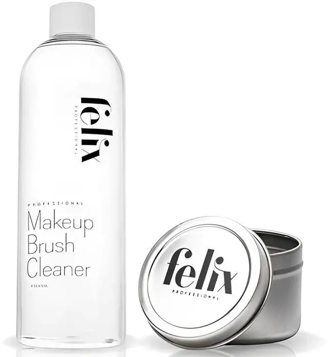 Main image of Liquid Makeup Brush Cleaner Solution + Tin starter kit | Rinsless, Quick Drying, Hydrating, Fragrance Free | for Natural and Synthetic Make-up Brushes (8 Fl oz)