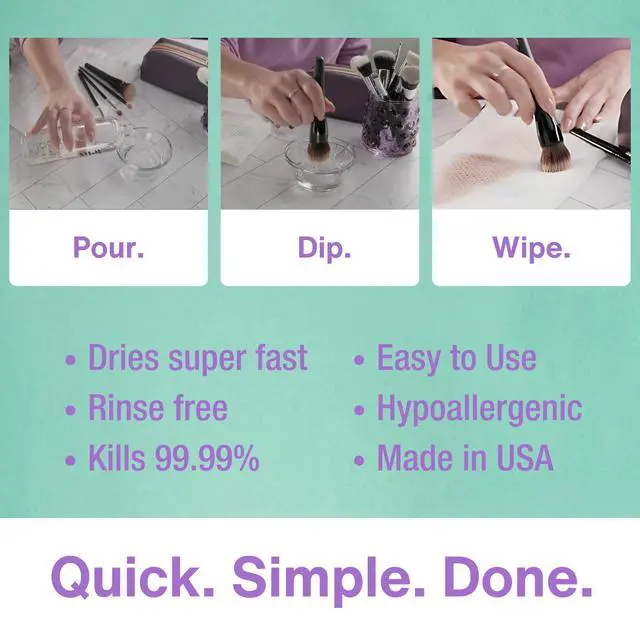 Alt view image 3 of 6 - Liquid Makeup Brush Cleaner Solution + Tin starter kit | Rinsless, Quick Drying, Hydrating, Fragrance Free | for Natural and Synthetic Make-up Brushes (8 Fl oz)