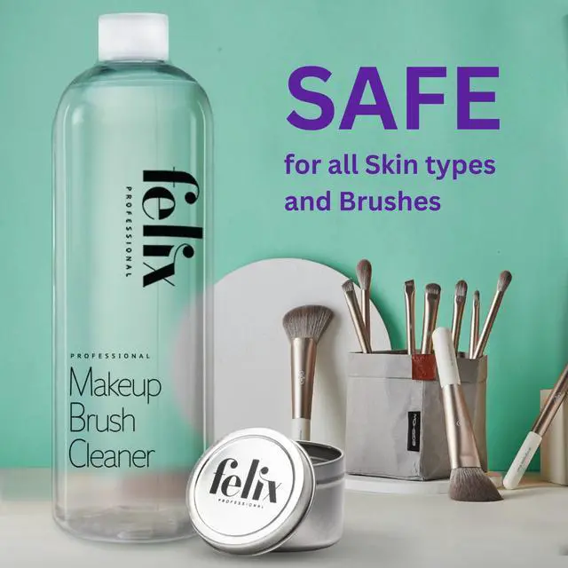 Alt view image 4 of 6 - Liquid Makeup Brush Cleaner Solution + Tin starter kit | Rinsless, Quick Drying, Hydrating, Fragrance Free | for Natural and Synthetic Make-up Brushes (8 Fl oz)