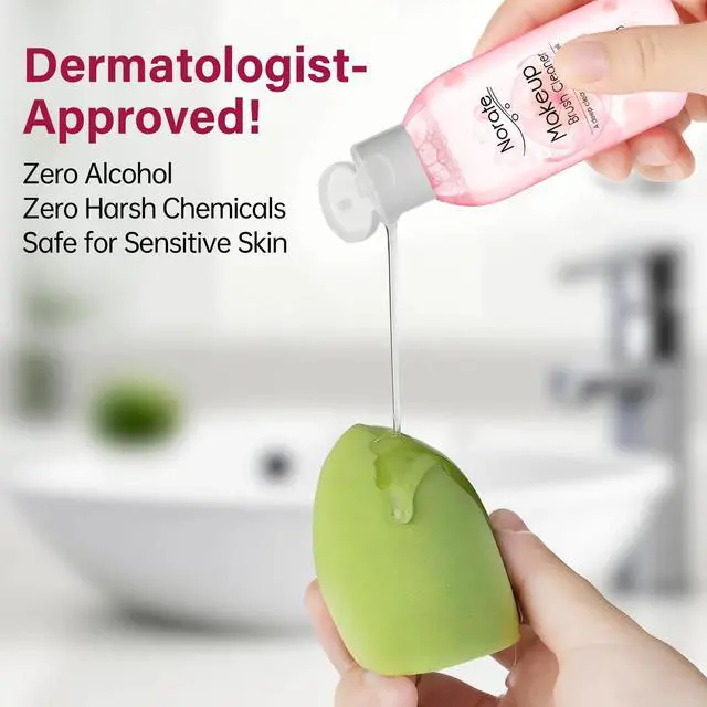 Alt view image 5 of 7 - Makeup Brush Cleaner, Make Up Brush Cleaner Cleanser Solution + Brush Cleaner Mat, Make Up Cleaner for Brushes, Sponges, Deep Clean Brush Shampoo, Gentle Formula Cruelty Free & Vegan 2Pcs Set