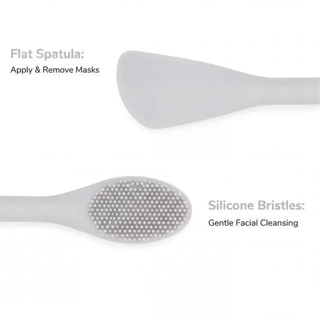 Alt view image 3 of 6 - Silicone Makeup Brush Cleaner Pad with Scrubbing Textures, Bear Shape, Purple, Includes Cleaning Spatula (Grey)