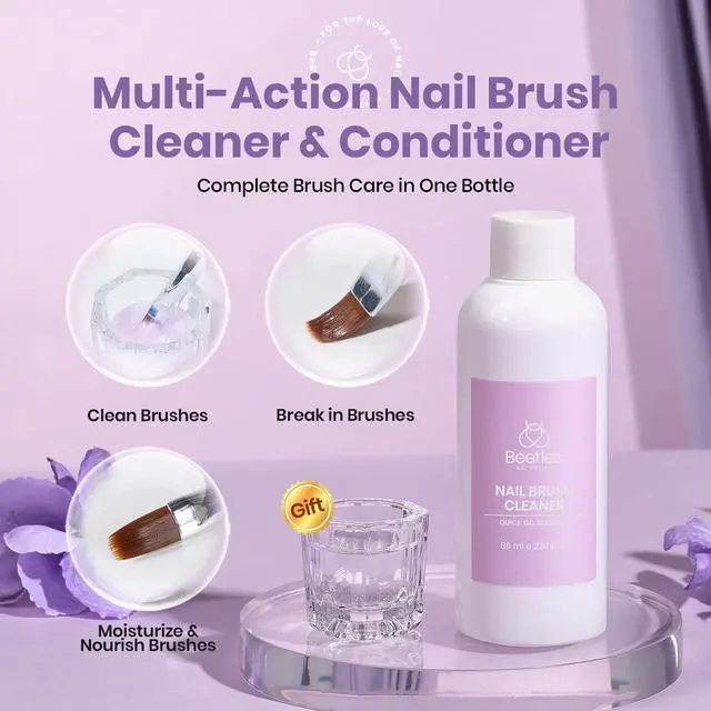 Alt view image 2 of 7 - Nail Art Brushes Cleaner and Conditioner, 85ml (2.87 Fl.oz) | Nail Brush Restorer for Quick Clean Break in Nail Brush of Gel Polish Nails Extension Gel Acrylic Powder, DIY and Salon Tools