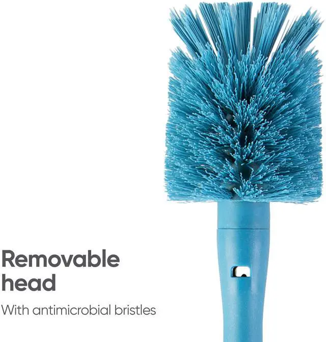 Alt view image 5 of 6 - 2-in-1 Water Bottle Brush Cleaner and Water Bottle Straw Cleaner Brush, Water Bottle Brush with Removable Head and Twist n Hide Straw Brush, Smokey Blue