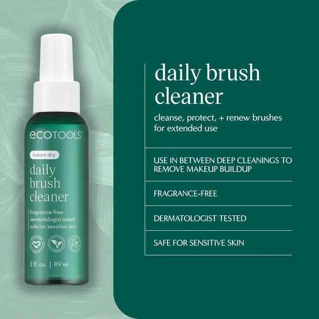 Alt view image 2 of 7 - Daily Brush Cleaner, Makeup Brush Cleanser Spray, 3 fl oz | Quick drying travel size brush spray, fragrance free and dermatologist tested, TSA approved, cruelty-free, vegan