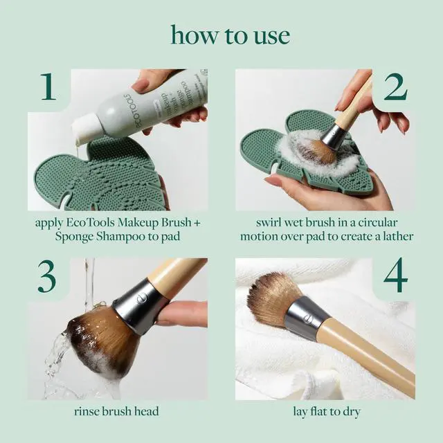Alt view image 4 of 7 - Brush Cleaner Mat + Deep Clean Shampoo Bundle, 2 Piece Set | Clean tools fast, makeup brush cleaning mat for brushes and sponges, silicone brush cleaner, plant-based shampoo