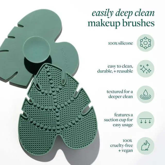Alt view image 6 of 7 - Brush Cleaner Mat + Deep Clean Shampoo Bundle, 2 Piece Set | Clean tools fast, makeup brush cleaning mat for brushes and sponges, silicone brush cleaner, plant-based shampoo