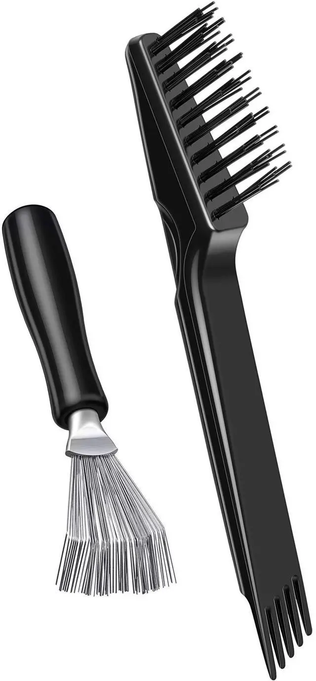 Main image of 2 Pack Hair Brush Cleaner,Wood Color,Black Polished Wooden Handle Rake | Dual Rake and Brush Cleaner, Removes Hair, Dust and Buildup, Mini Accessory for Home and Salon