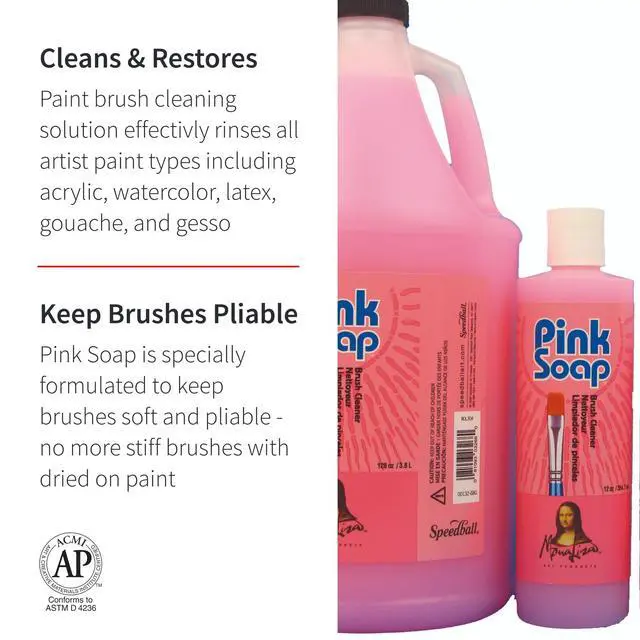 Alt view image 2 of 5 - Pink Soap 12-Ounce Brush Cleaner and Conditioner (00132-66)