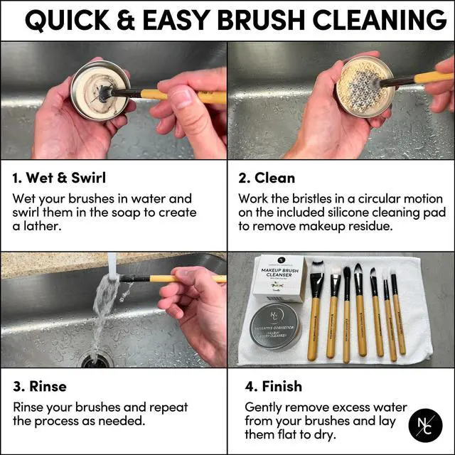 Alt view image 2 of 7 - Makeup Brush Cleaner Soap with Silicone Scrubber Pad | Solid Cleanser for Brushes & Beauty Blenders | Vegan, Cruelty-Free, Avocado Jojoba Argan Oil, Vanilla Scent, 2.45 Oz