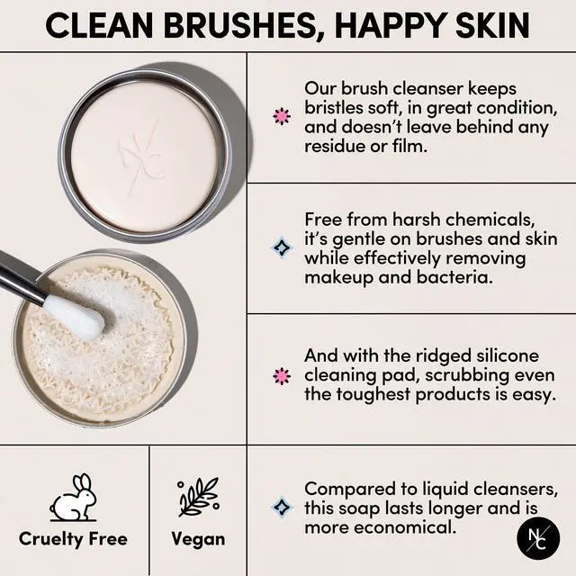 Alt view image 4 of 7 - Makeup Brush Cleaner Soap with Silicone Scrubber Pad | Solid Cleanser for Brushes & Beauty Blenders | Vegan, Cruelty-Free, Avocado Jojoba Argan Oil, Vanilla Scent, 2.45 Oz