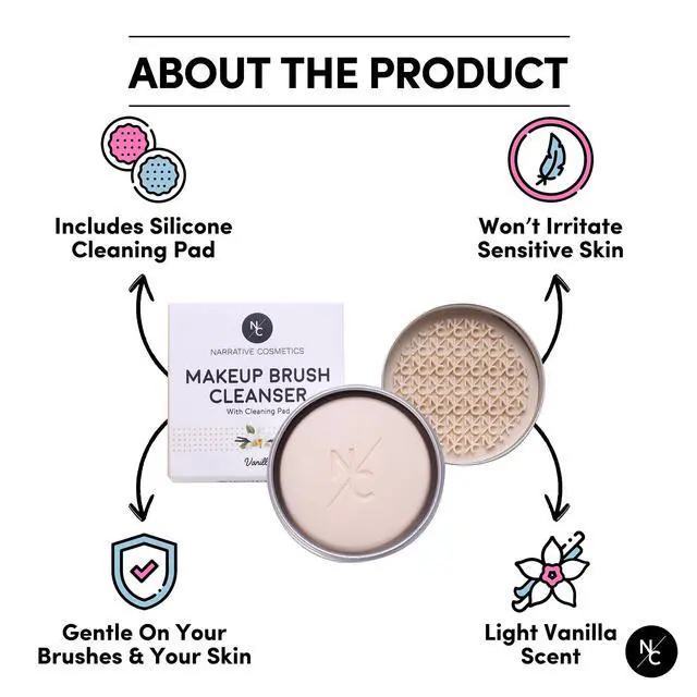 Alt view image 5 of 7 - Makeup Brush Cleaner Soap with Silicone Scrubber Pad | Solid Cleanser for Brushes & Beauty Blenders | Vegan, Cruelty-Free, Avocado Jojoba Argan Oil, Vanilla Scent, 2.45 Oz