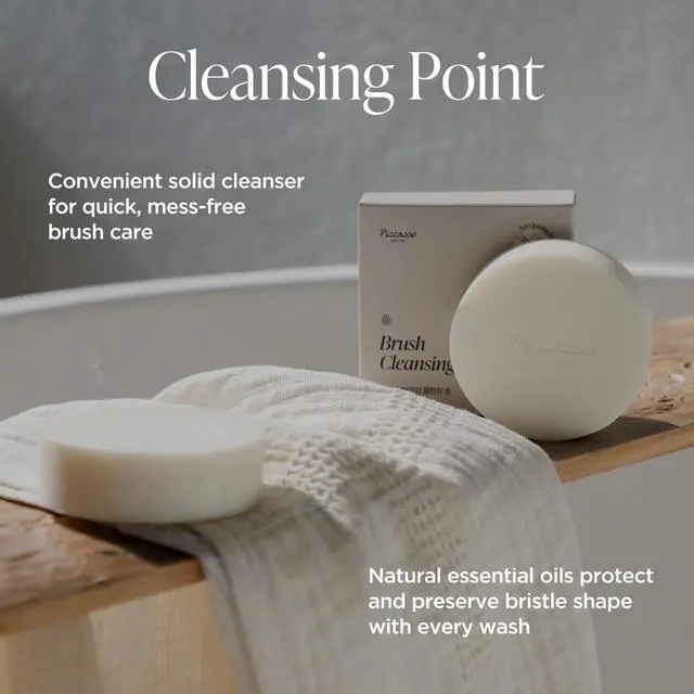 Alt view image 4 of 7 - Brush Cleaner Soap with Case & Cleaning Mat, Solid Makeup Brush Cleaner and Cleanser for Makeup Brushes, Gentle Deep Cleaning Brush Soap for Sponges, Puffs & Makeup Applicators, Made in Korea