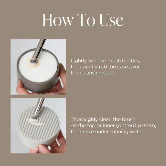 Alt view image 5 of 7 - Brush Cleaner Soap with Case & Cleaning Mat, Solid Makeup Brush Cleaner and Cleanser for Makeup Brushes, Gentle Deep Cleaning Brush Soap for Sponges, Puffs & Makeup Applicators, Made in Korea