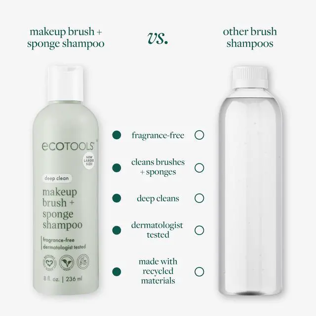 Alt view image 4 of 7 - Makeup Brush Cleanser + Sponge Shampoo, Fragrance-Free, 8 Fl Oz | Cleaner brushes and sponges, makeup brush soap for daily washing, beauty brush cleaner, plant based, sulfate free