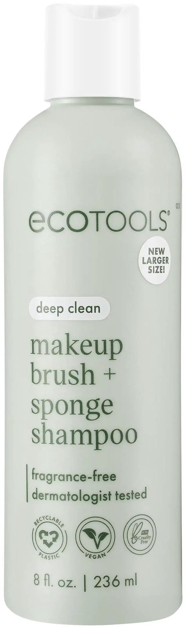 Main image of Makeup Brush Cleanser + Sponge Shampoo, Fragrance-Free, 8 Fl Oz | Cleaner brushes and sponges, makeup brush soap for daily washing, beauty brush cleaner, plant based, sulfate free
