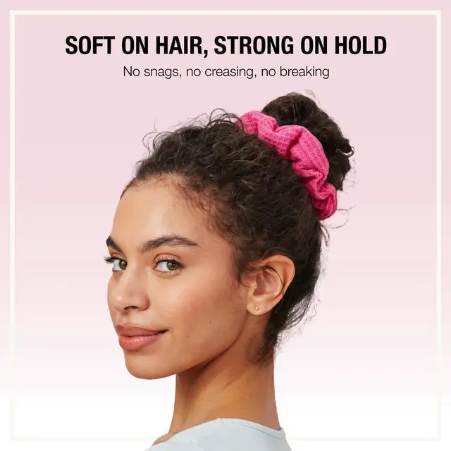 Alt view image 2 of 7 - Scünci Hair Scrunchies, Waffle Knit Cotton, No-Damage, 36 Count | Machine-washable cotton-blend elastic hair ties for comfortable daily wear, wide assortment of colors to suit any look
