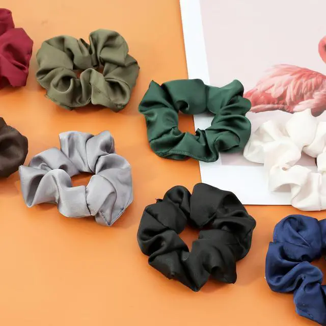 Alt view image 4 of 7 - Satin Scrunchies for Women, Soft Than Silk for Hair, Fashion Ties and Bands for Thin | Thick Hair Styling, 16 Pack (Neutral Color)