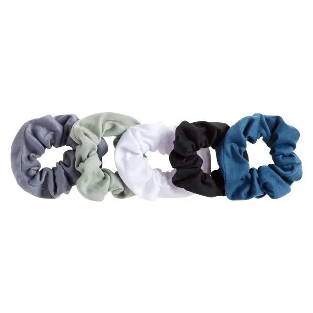 Alt view image 3 of 5 - Ouchless Scrunchies for Women - 12 Ct, Assorted Cool Tones, Damage-Free & Secure Hold Hair Ties, Gentle Hair Accessories for Women & Men, All Day Comfort, All Hair Types