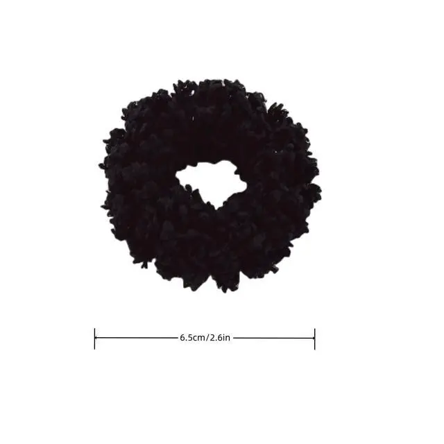 Alt view image 3 of 5 - 8pcs Plush Scrunchie Hair ties Large Scrunchie fluffy tied Hair Rope Cute Elastic Hair Bands Scrubchy Hair Accessories for Women and Girls (Black)