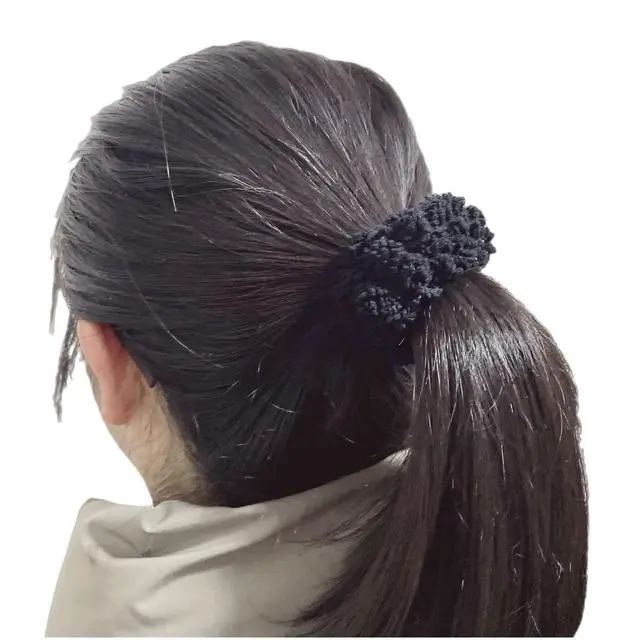Alt view image 5 of 5 - 8pcs Plush Scrunchie Hair ties Large Scrunchie fluffy tied Hair Rope Cute Elastic Hair Bands Scrubchy Hair Accessories for Women and Girls (Black)