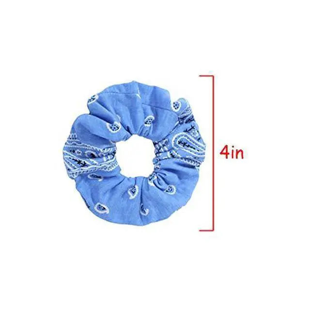 Alt view image 6 of 7 - Bandana Print Scrunchies Hair Ties, 5PCS Cotton Hair Elastics for Women