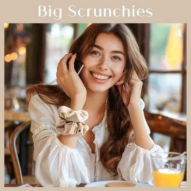 Alt view image 4 of 7 - 4Pcs Big Satin Scrunchies for Women, 5.9 Inch Large Soft Hair Ties | Oversized Scrunchies for Thick Curly Hair, Silky Smooth Satin, Strong Elastic, No Damage to Hair, Daily & Hairstyle Use