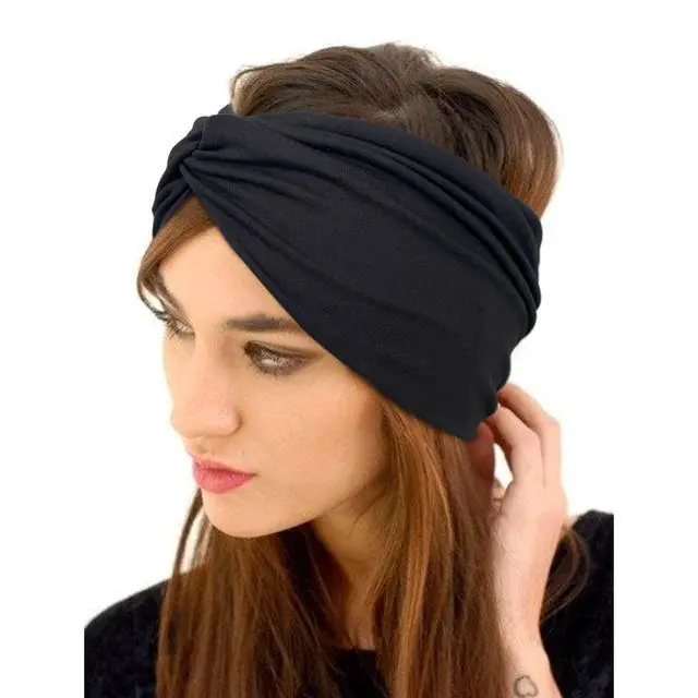 Alt view image 5 of 7 - 10 PCS Extra Wide Turban Headbands for Women, Non-Slip Head Bands | Soft Stretch Fabric, African Turban Style, Boho Head Wrap, Hair band for Yoga, Workout, Daily Wear & Travel (Caramel)