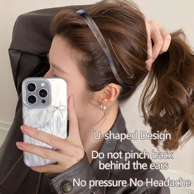 Alt view image 4 of 7 - Comfortable No Pressure Headbands for Glasses Wearers - Non Slip Square Sunglasses Headbands for Women & Girls, 6Pk
