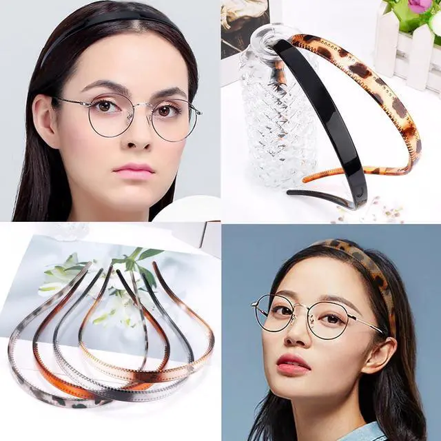 Alt view image 6 of 7 - Comfortable No Pressure Headbands for Glasses Wearers - Non Slip Square Sunglasses Headbands for Women & Girls, 6Pk
