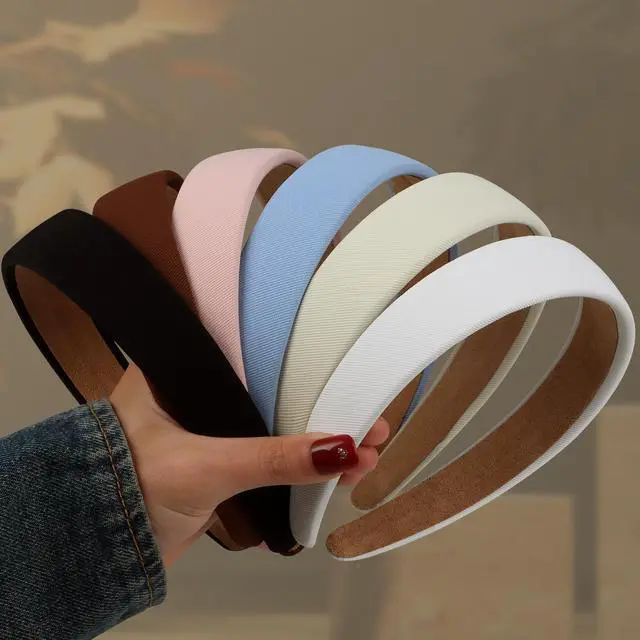 Main image of 6PCS Headbands for Women 1 Inch Wide Non-Slip Elastic Hair Bands, Thick Solid Color Headbands for Girls & Women's Hair Accessories, Trendy Fall Style