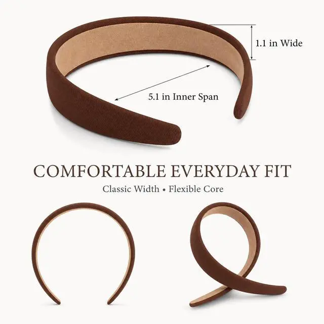 Alt view image 4 of 7 - 6PCS Headbands for Women 1 Inch Wide Non-Slip Elastic Hair Bands, Thick Solid Color Headbands for Girls & Women's Hair Accessories, Trendy Fall Style