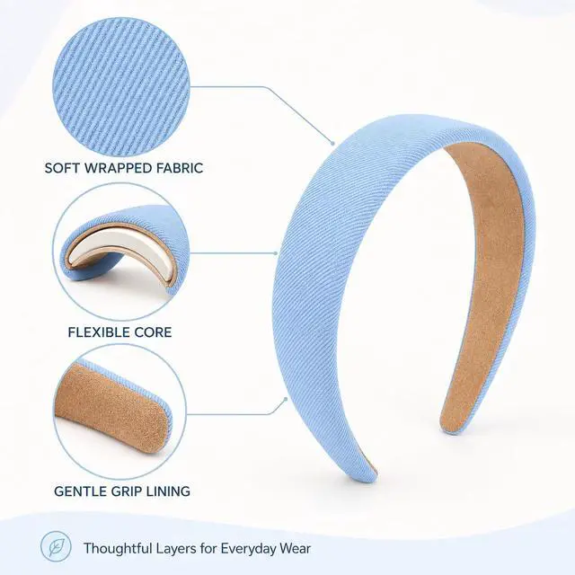 Alt view image 7 of 7 - 6PCS Headbands for Women 1 Inch Wide Non-Slip Elastic Hair Bands, Thick Solid Color Headbands for Girls & Women's Hair Accessories, Trendy Fall Style