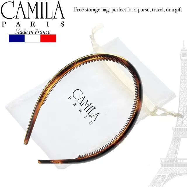 Alt view image 6 of 7 - Paris AD42 French Fashion Headband for Women, Very Flexible with Teeth for Strong Hold Grip, Women's Hairband, No Slip and Durable Styling Girls Hair Accessories, Made in France with Cellulose