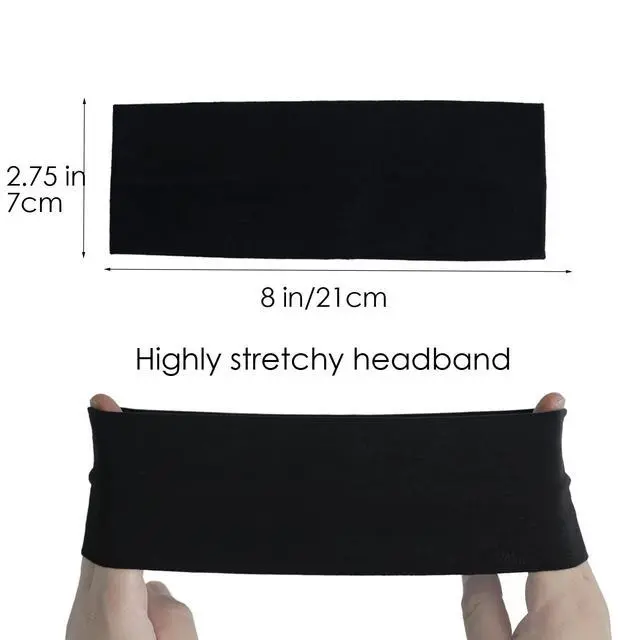 Alt view image 2 of 7 - 6 Pcs Black Headbands for Women Hair Cotton Headband Non-slip Stretchy Elastic Head Wrap Holder Hair Accessories