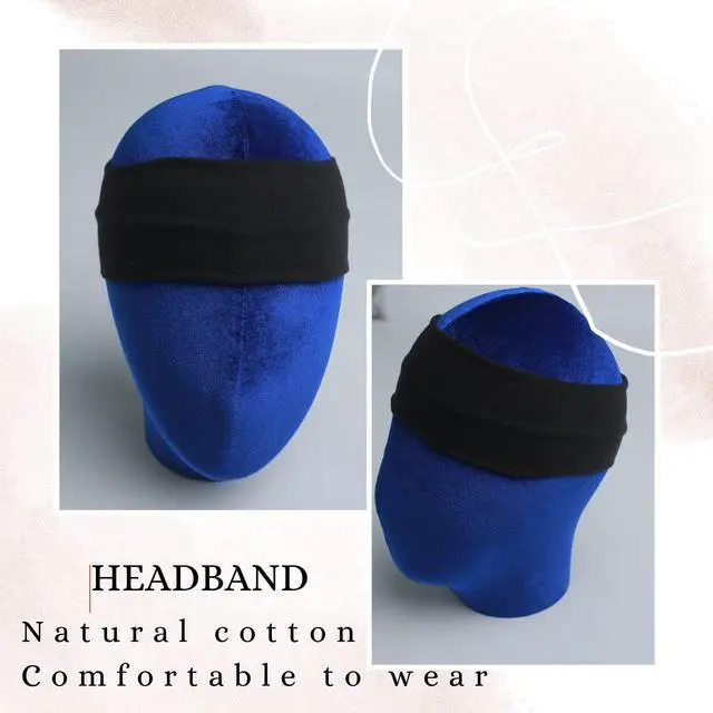 Alt view image 7 of 7 - 6 Pcs Black Headbands for Women Hair Cotton Headband Non-slip Stretchy Elastic Head Wrap Holder Hair Accessories