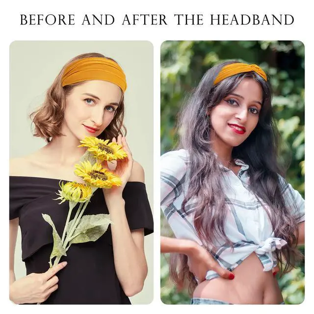 Alt view image 4 of 7 - 12 Pack Headbands for Women, Fashionable Sports Hairbands, Elastic Wide Headbands Non Slip Workout Yoga Sport Headbands for Women (Color A)