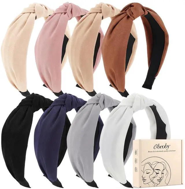 Main image of 8Pcs Headbands for Women, Fashion Knotted Headband, Brown | Teacher's headband, Knotted Hairband, Lightweight, No-Teeth Comfort, 8 Colors for Daily Wear, Parties, Gifts Hair Accessories